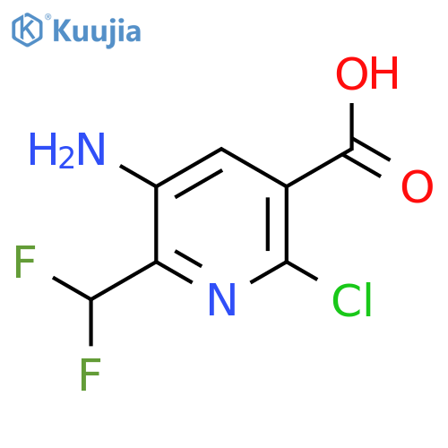 3-Amino-6-chloro-2-(difluoromethyl)pyridine-5-carboxylic acid structure