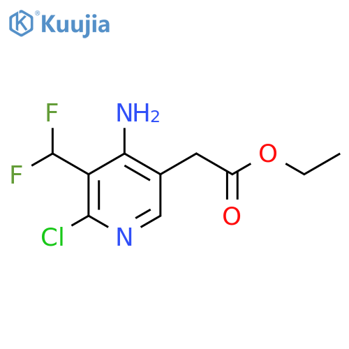 Ethyl 4-amino-2-chloro-3-(difluoromethyl)pyridine-5-acetate structure