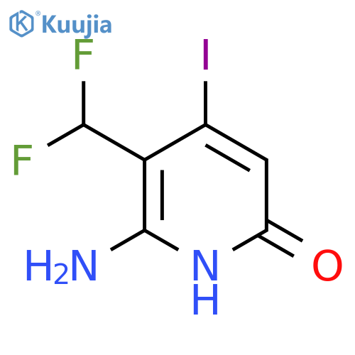 2-Amino-3-(difluoromethyl)-6-hydroxy-4-iodopyridine structure