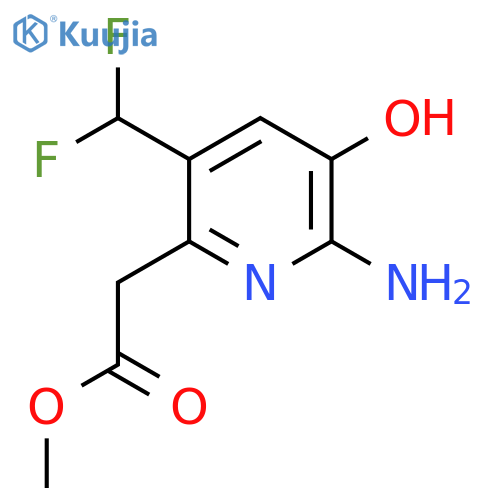 Methyl 2-amino-5-(difluoromethyl)-3-hydroxypyridine-6-acetate structure