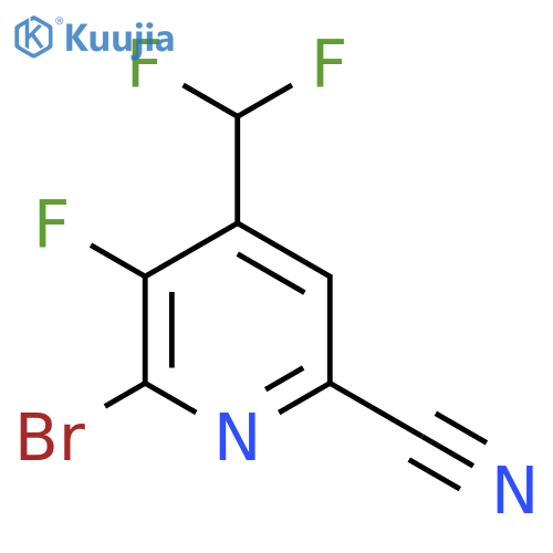 2-Bromo-6-cyano-4-(difluoromethyl)-3-fluoropyridine structure