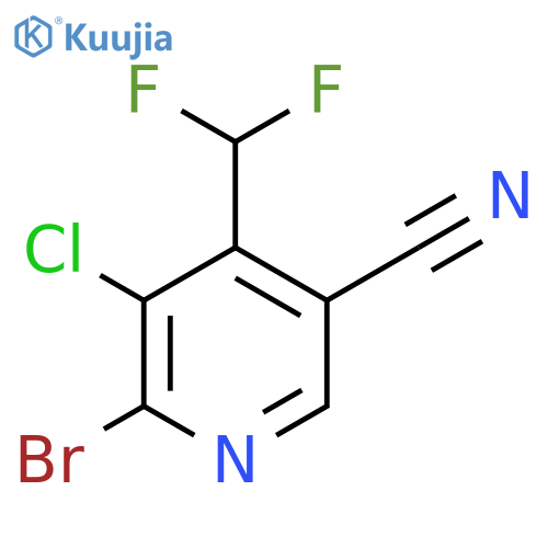 2-Bromo-3-chloro-5-cyano-4-(difluoromethyl)pyridine structure