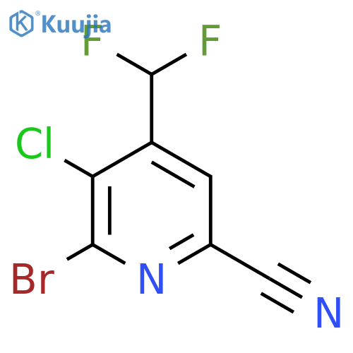 2-Bromo-3-chloro-6-cyano-4-(difluoromethyl)pyridine structure