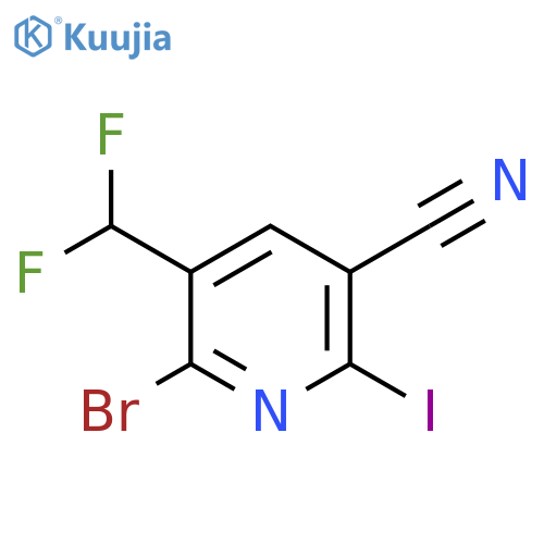 2-Bromo-5-cyano-3-(difluoromethyl)-6-iodopyridine structure