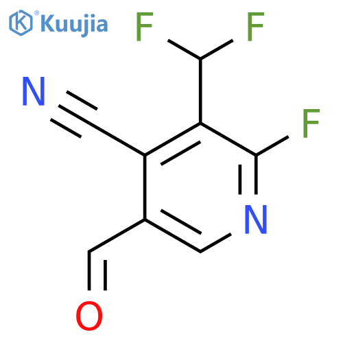 4-Cyano-3-(difluoromethyl)-2-fluoropyridine-5-carboxaldehyde structure