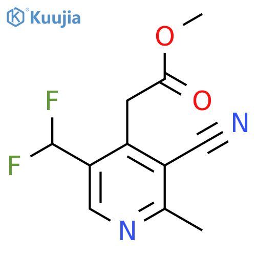 Methyl 3-cyano-5-(difluoromethyl)-2-methylpyridine-4-acetate structure