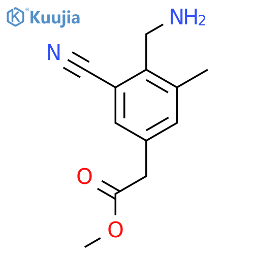Methyl 4-aminomethyl-3-cyano-5-methylphenylacetate structure