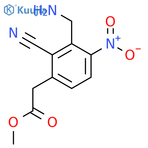 Methyl 3-aminomethyl-2-cyano-4-nitrophenylacetate structure