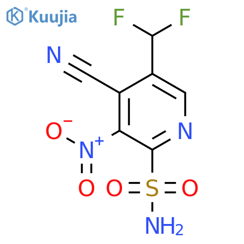 4-Cyano-5-(difluoromethyl)-3-nitropyridine-2-sulfonamide structure