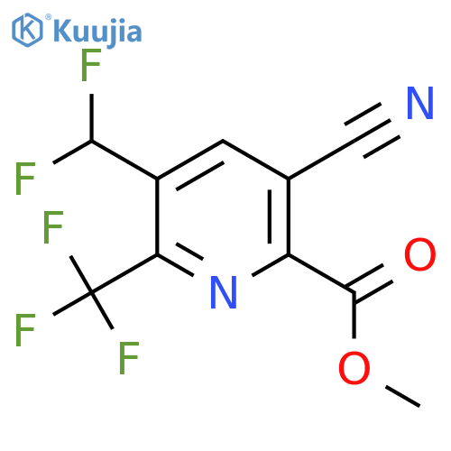Methyl 3-cyano-5-(difluoromethyl)-6-(trifluoromethyl)pyridine-2-carboxylate structure