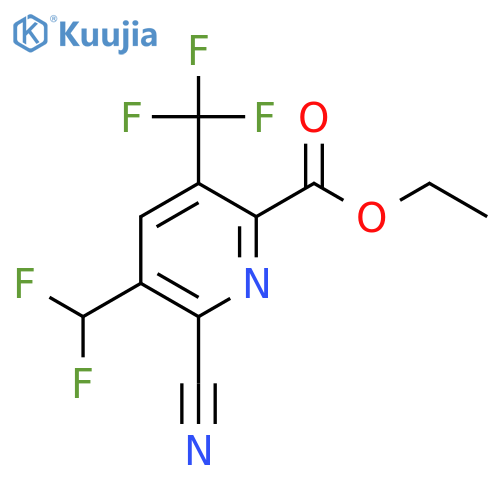 Ethyl 2-cyano-3-(difluoromethyl)-5-(trifluoromethyl)pyridine-6-carboxylate structure