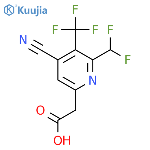 4-Cyano-2-(difluoromethyl)-3-(trifluoromethyl)pyridine-6-acetic acid structure