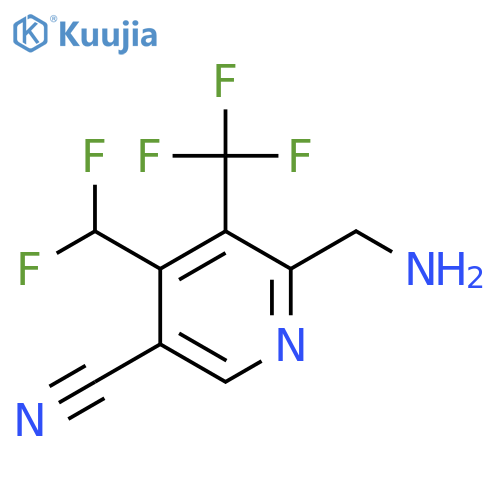 2-(Aminomethyl)-5-cyano-4-(difluoromethyl)-3-(trifluoromethyl)pyridine structure