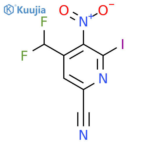 6-Cyano-4-(difluoromethyl)-2-iodo-3-nitropyridine structure