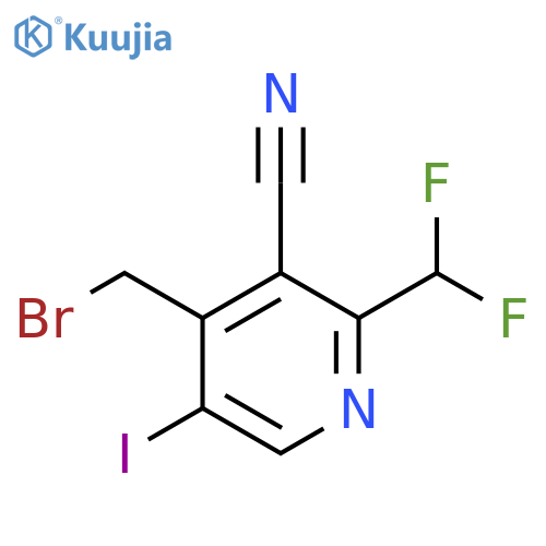 4-(Bromomethyl)-3-cyano-2-(difluoromethyl)-5-iodopyridine structure