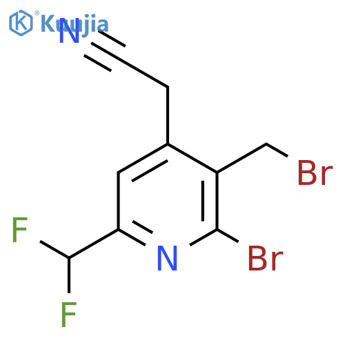 2-Bromo-3-(bromomethyl)-6-(difluoromethyl)pyridine-4-acetonitrile structure