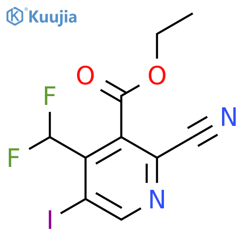 Ethyl 2-cyano-4-(difluoromethyl)-5-iodopyridine-3-carboxylate structure
