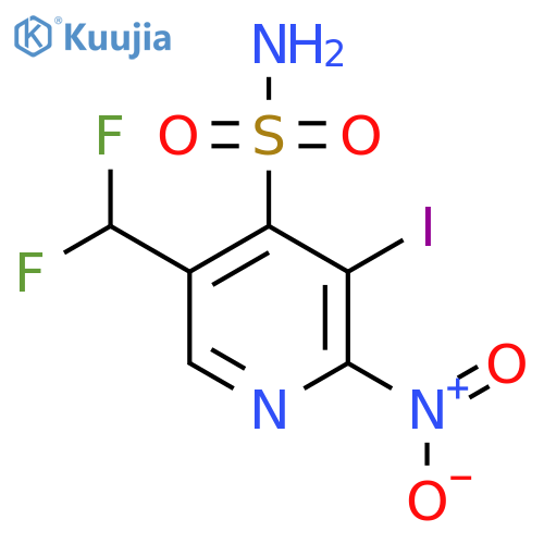 5-(Difluoromethyl)-3-iodo-2-nitropyridine-4-sulfonamide structure