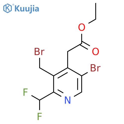Ethyl 5-bromo-3-(bromomethyl)-2-(difluoromethyl)pyridine-4-acetate structure