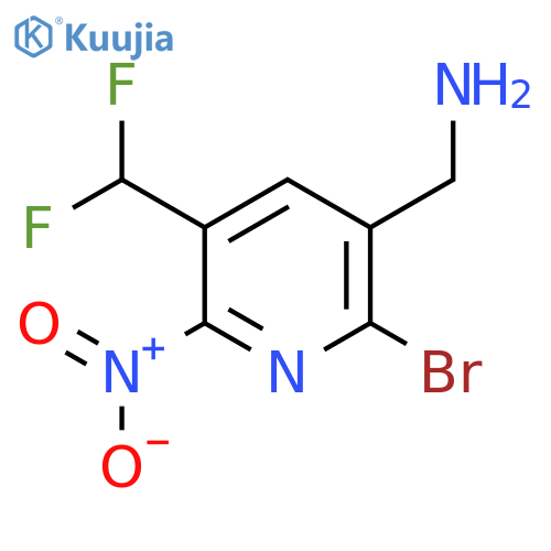 3-(Aminomethyl)-2-bromo-5-(difluoromethyl)-6-nitropyridine structure