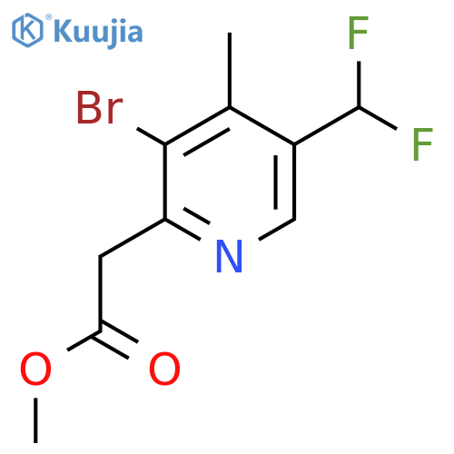 Methyl 3-bromo-5-(difluoromethyl)-4-methylpyridine-2-acetate structure