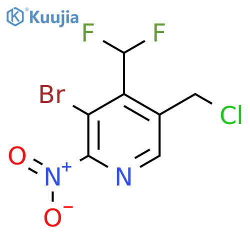 3-Bromo-5-(chloromethyl)-4-(difluoromethyl)-2-nitropyridine structure