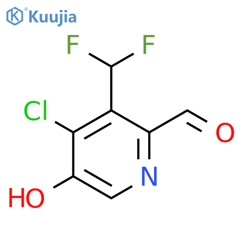 4-Chloro-3-(difluoromethyl)-5-hydroxypyridine-2-carboxaldehyde structure