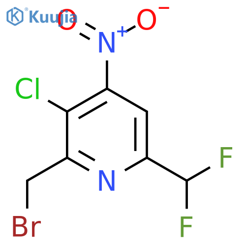 2-(Bromomethyl)-3-chloro-6-(difluoromethyl)-4-nitropyridine structure