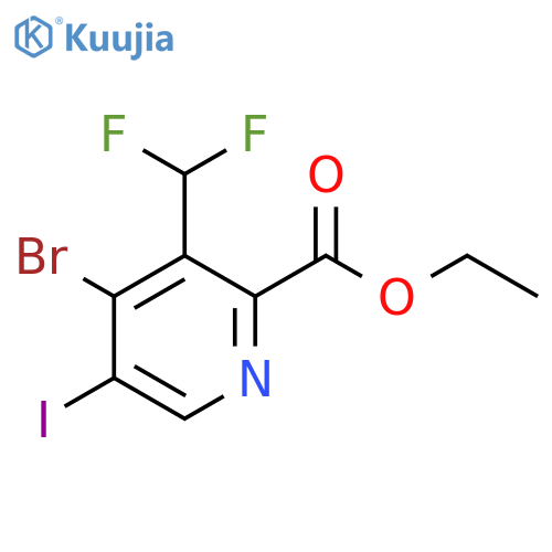 Ethyl 4-bromo-3-(difluoromethyl)-5-iodopyridine-2-carboxylate structure
