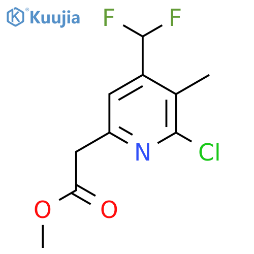 Methyl 2-chloro-4-(difluoromethyl)-3-methylpyridine-6-acetate structure