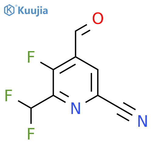 6-Cyano-2-(difluoromethyl)-3-fluoropyridine-4-carboxaldehyde structure