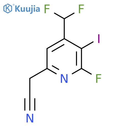 4-(Difluoromethyl)-2-fluoro-3-iodopyridine-6-acetonitrile structure