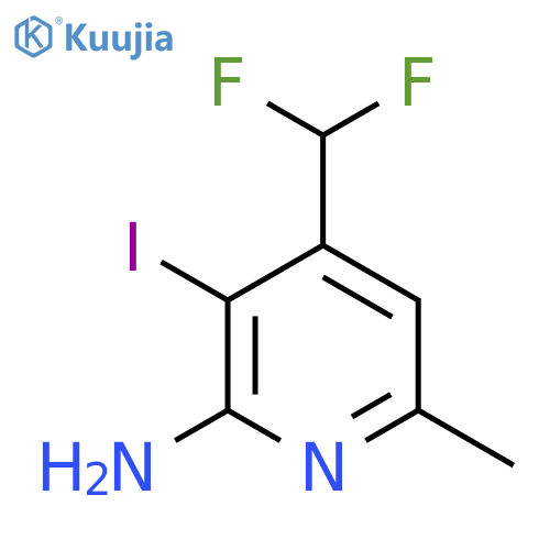 2-Amino-4-(difluoromethyl)-3-iodo-6-methylpyridine structure