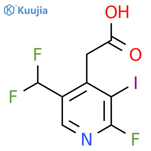 5-(Difluoromethyl)-2-fluoro-3-iodopyridine-4-acetic acid structure