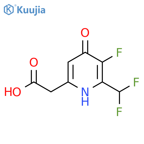 2-(Difluoromethyl)-3-fluoro-4-hydroxypyridine-6-acetic acid structure