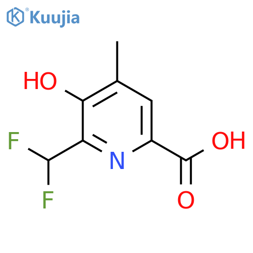 2-(Difluoromethyl)-3-hydroxy-4-methylpyridine-6-carboxylic acid structure