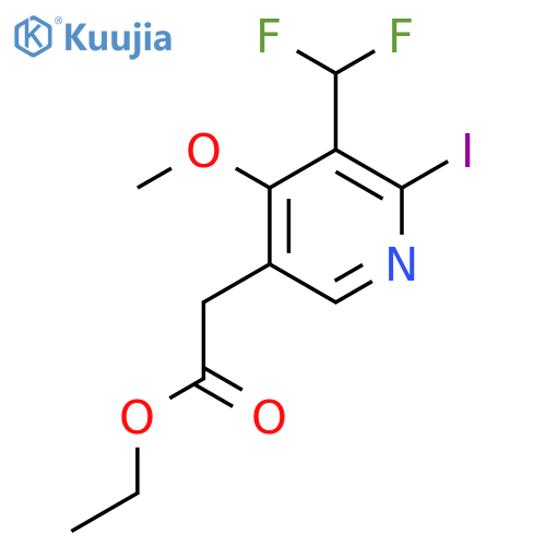 Ethyl 3-(difluoromethyl)-2-iodo-4-methoxypyridine-5-acetate structure