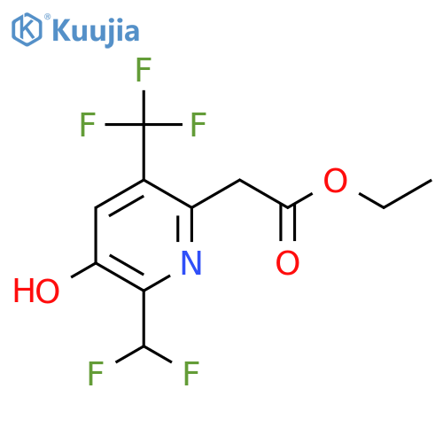 Ethyl 2-(difluoromethyl)-3-hydroxy-5-(trifluoromethyl)pyridine-6-acetate structure