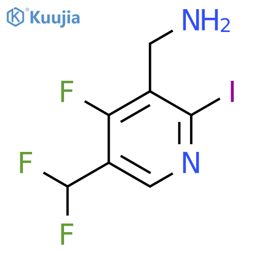 3-(Aminomethyl)-5-(difluoromethyl)-4-fluoro-2-iodopyridine structure