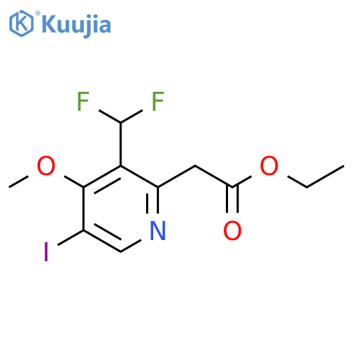 Ethyl 3-(difluoromethyl)-5-iodo-4-methoxypyridine-2-acetate structure