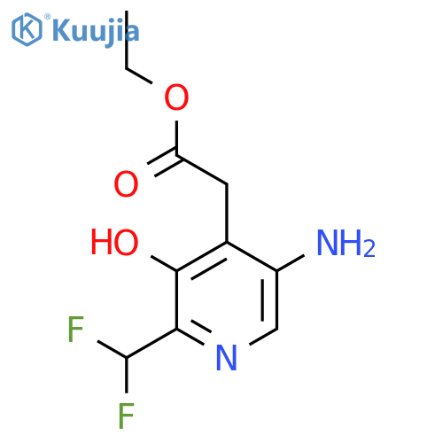 Ethyl 5-amino-2-(difluoromethyl)-3-hydroxypyridine-4-acetate structure