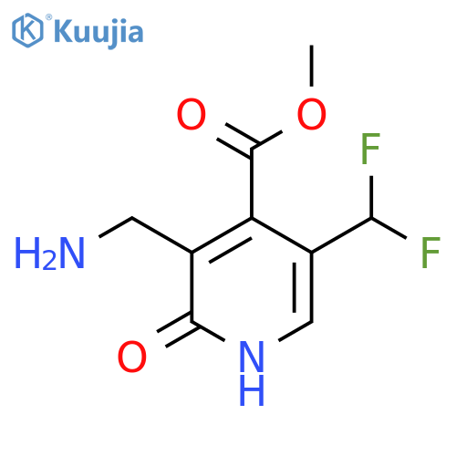Methyl 3-(aminomethyl)-5-(difluoromethyl)-2-hydroxypyridine-4-carboxylate structure