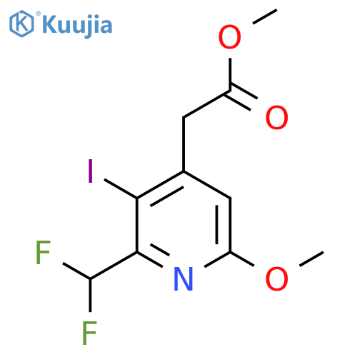 Methyl 2-(difluoromethyl)-3-iodo-6-methoxypyridine-4-acetate structure