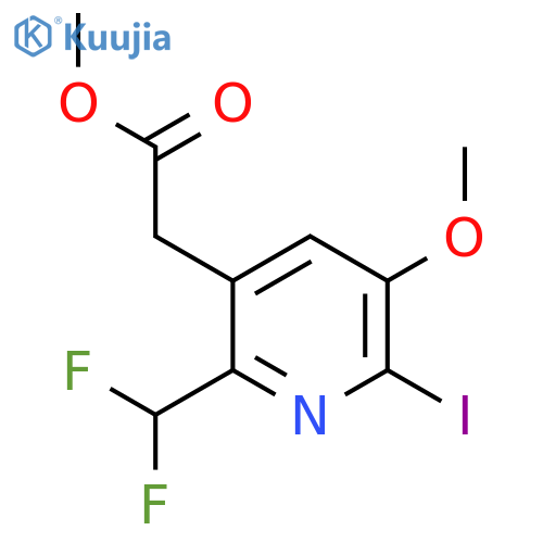 Methyl 2-(difluoromethyl)-6-iodo-5-methoxypyridine-3-acetate structure