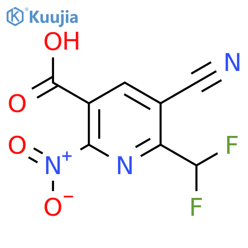 3-Cyano-2-(difluoromethyl)-6-nitropyridine-5-carboxylic acid structure
