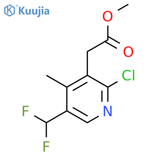 Methyl 2-chloro-5-(difluoromethyl)-4-methylpyridine-3-acetate structure