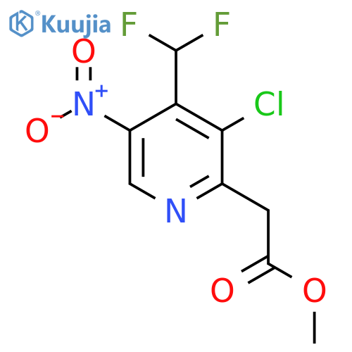 Methyl 3-chloro-4-(difluoromethyl)-5-nitropyridine-2-acetate structure