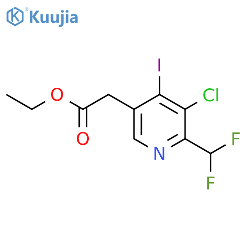 Ethyl 3-chloro-2-(difluoromethyl)-4-iodopyridine-5-acetate structure