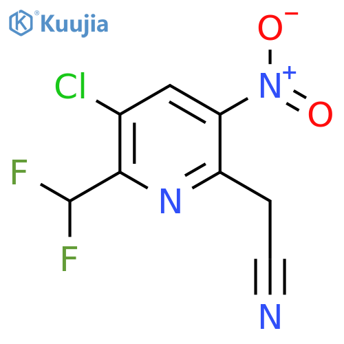 3-Chloro-2-(difluoromethyl)-5-nitropyridine-6-acetonitrile structure