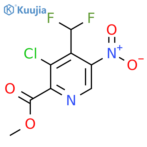 Methyl 3-chloro-4-(difluoromethyl)-5-nitropyridine-2-carboxylate structure